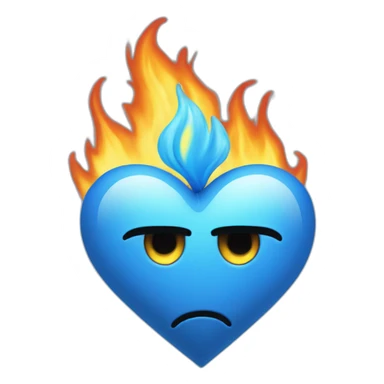 Burning Blue heart sticker