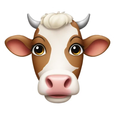 cute female cow with lashes sticker