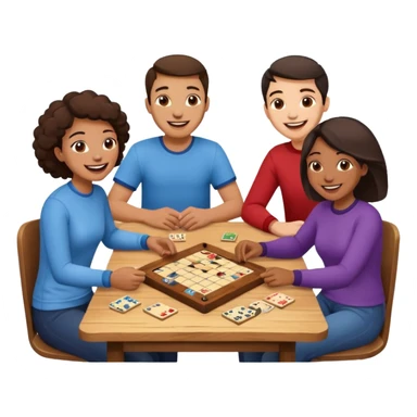 Four friends playing board game sticker