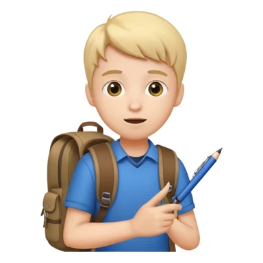 student asking a question sticker