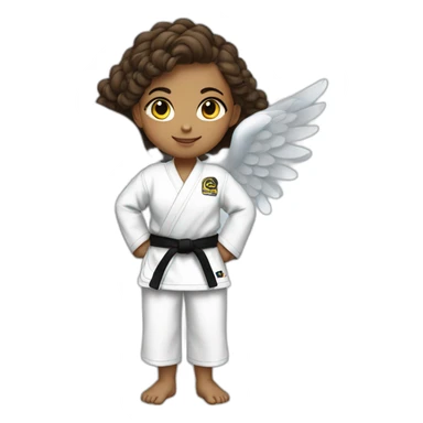 Girl angel wearing jiujitsu gi sticker