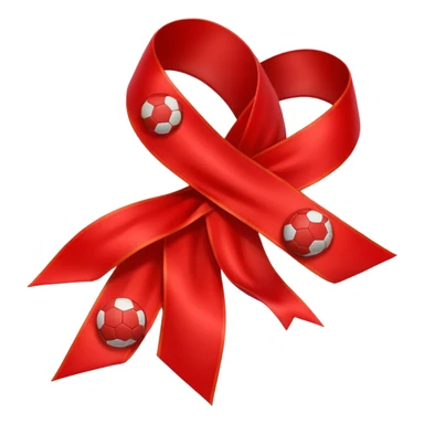 ribbon with small football particle floating sticker
