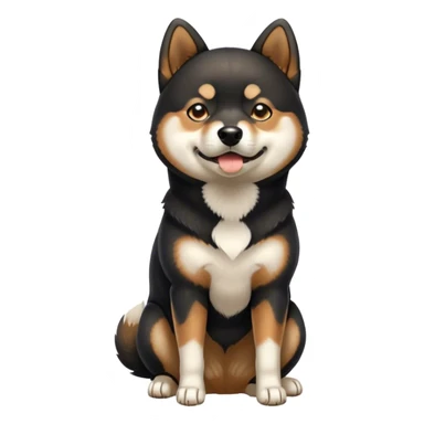A black shiba inu standing and begging sticker