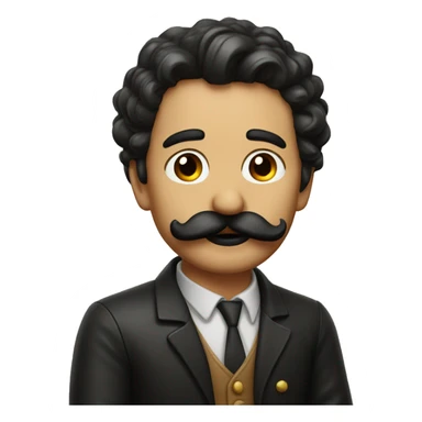 In Italian man with a mustache blowing a kiss, dark hair sticker