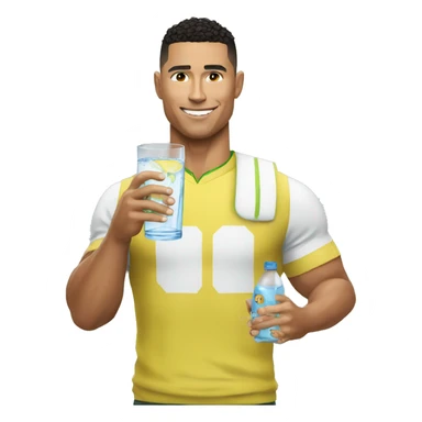 ronaldo drink water sticker