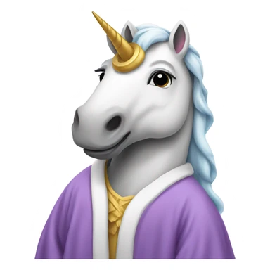 Unicorn with a robe on sticker