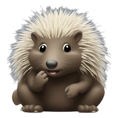 Porcupine blowing a kiss sticker