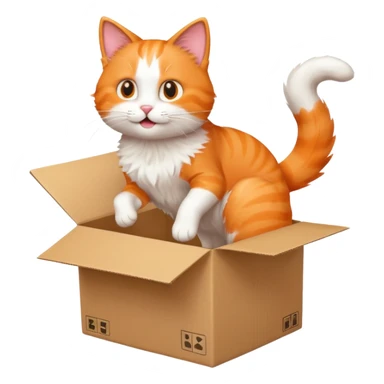cat jumping inside into a box sticker