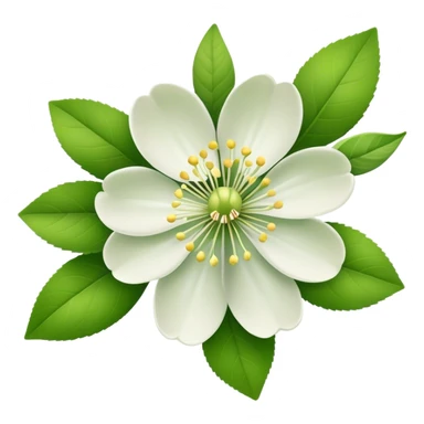 single Apple blossom, straight stem sticker