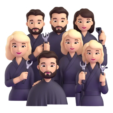 professional hairstylists team group sticker