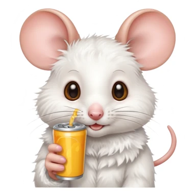 pretty mouse drinking energy drink  sticker