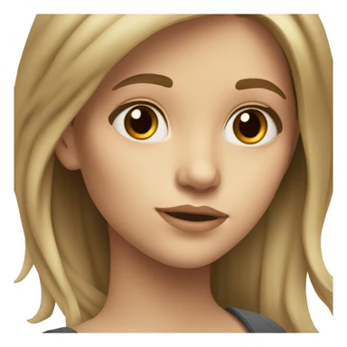 realistic portrait of girl with brown eyes long dark blond hair sticker