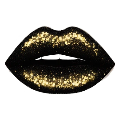 Black glittery lips sticker