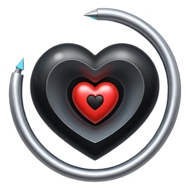 Heart being pulled into a tiny black hole sticker