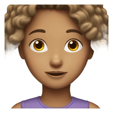 Girl with Brunette middle hair  sticker