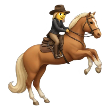 A Cat riding a horse sticker