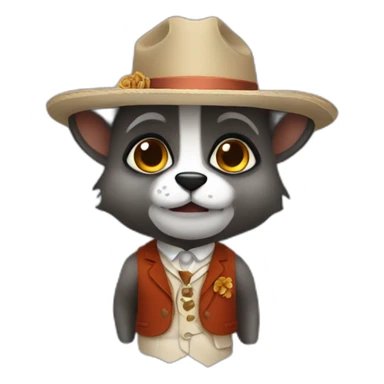 Mapache en traje sticker