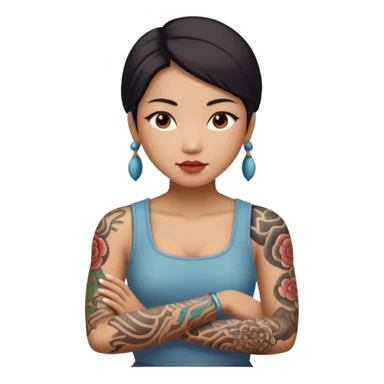 ancient chinese woman with tatooed sticker