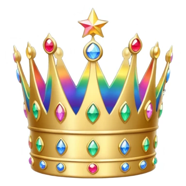 crown with rainbow sparkles sticker