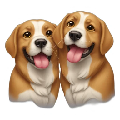 Two dogs with their tongues tied together sticker