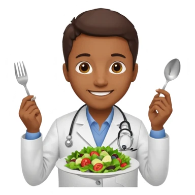 Doctor eating in restaurant full body sticker