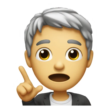 Confused face flipping off screen sticker