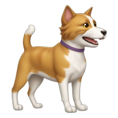 Cat riding dog sticker