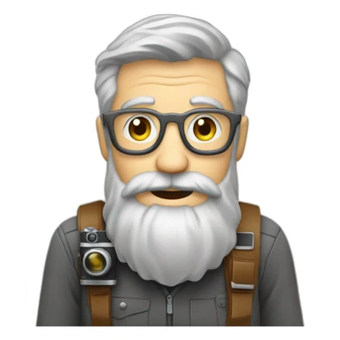 photographer camera old grey hair beard nature sticker