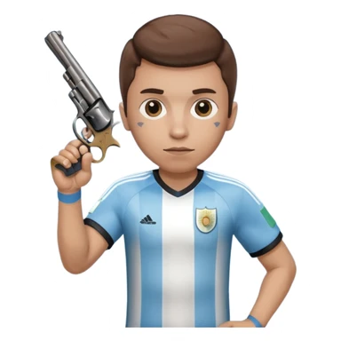 haz un turro con una biszera para atras y con un arma remera argentina pero arma de fuego que tenga un revolver  solo sticker