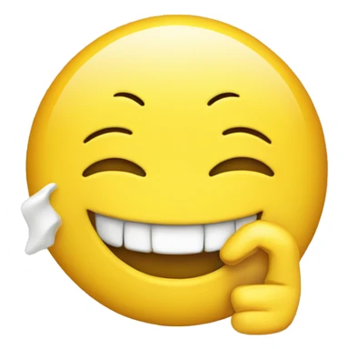 Smiling face with yellow bone in mouth sticker