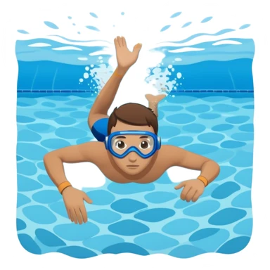 determined pool diver dives into a pool of confidence blue water underneath  sticker