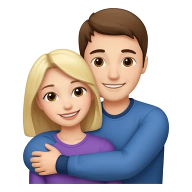 a man and a woman having a hug sticker