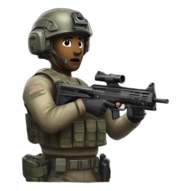 Call of duty operator with gun sticker
