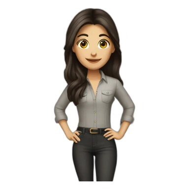 Interior designer bale girl with long dark brown hair sticker