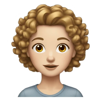 WHITE GIRL WITH BRUNNET, CURLY HAIR AND A LIGHT SPRAY OF FRECKLES sticker