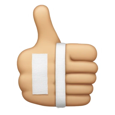 A thumbs up with a bandage around  the thumb  sticker