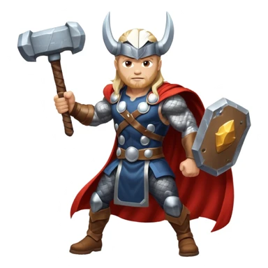 Norse god Thor, with hammer and lightning  sticker