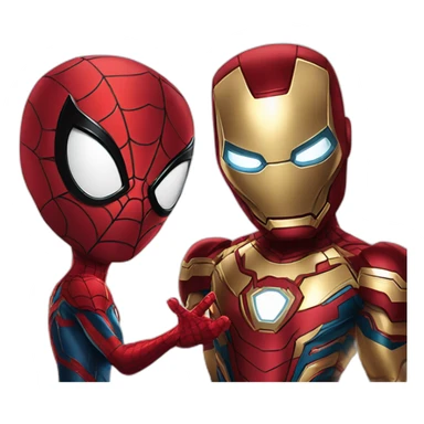 Spider man with iron man sticker