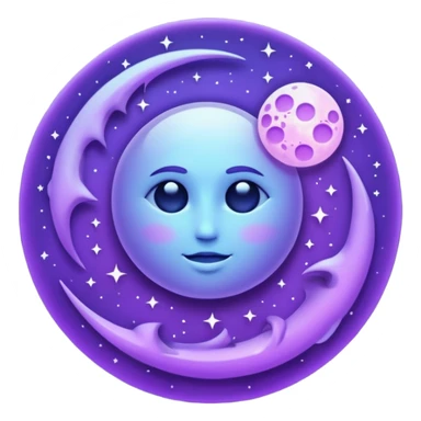 lunar cycles purple sticker