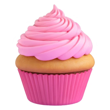 cupcake with pink icing, 3D style sticker