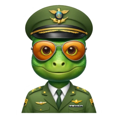 Lizard in pilot uniform with sunglasses.
















 sticker
