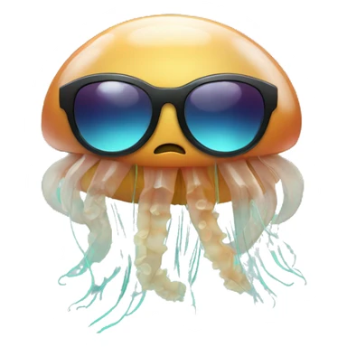 Jellyfish with sunglasses sticker