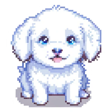 white fluffy little puppy sticker