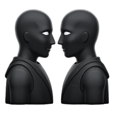 two faceless silohuettes speaking sticker