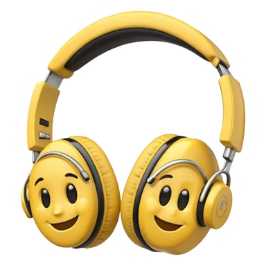headphones with a smiling face inside sticker