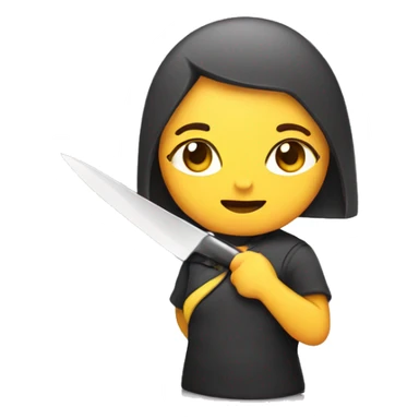 A chick holding a knife sticker