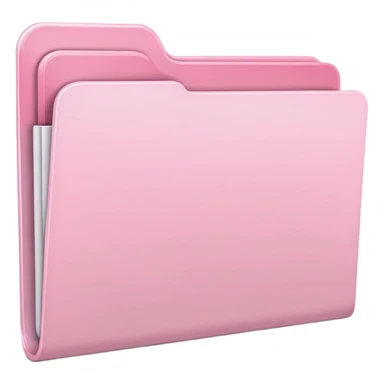 Mac folder icon in extremely light pink, almost white with just a hint of pink, very pale pink color sticker