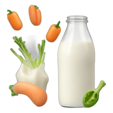 milk and vegetable sticker