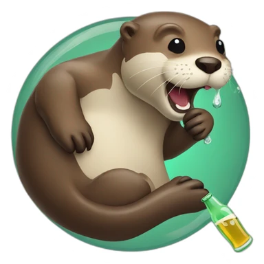 beer drunk otter sticker