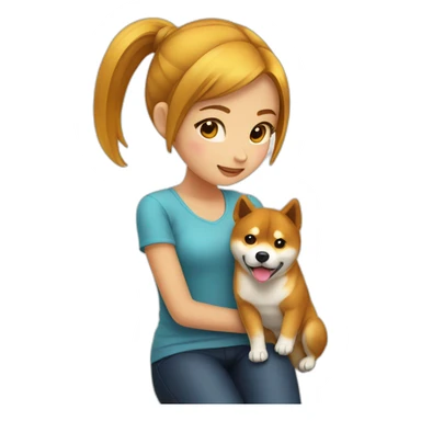 Girl with shiba inu sticker